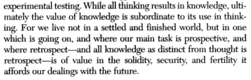 Dewey on the relation between thinking and knowledge
